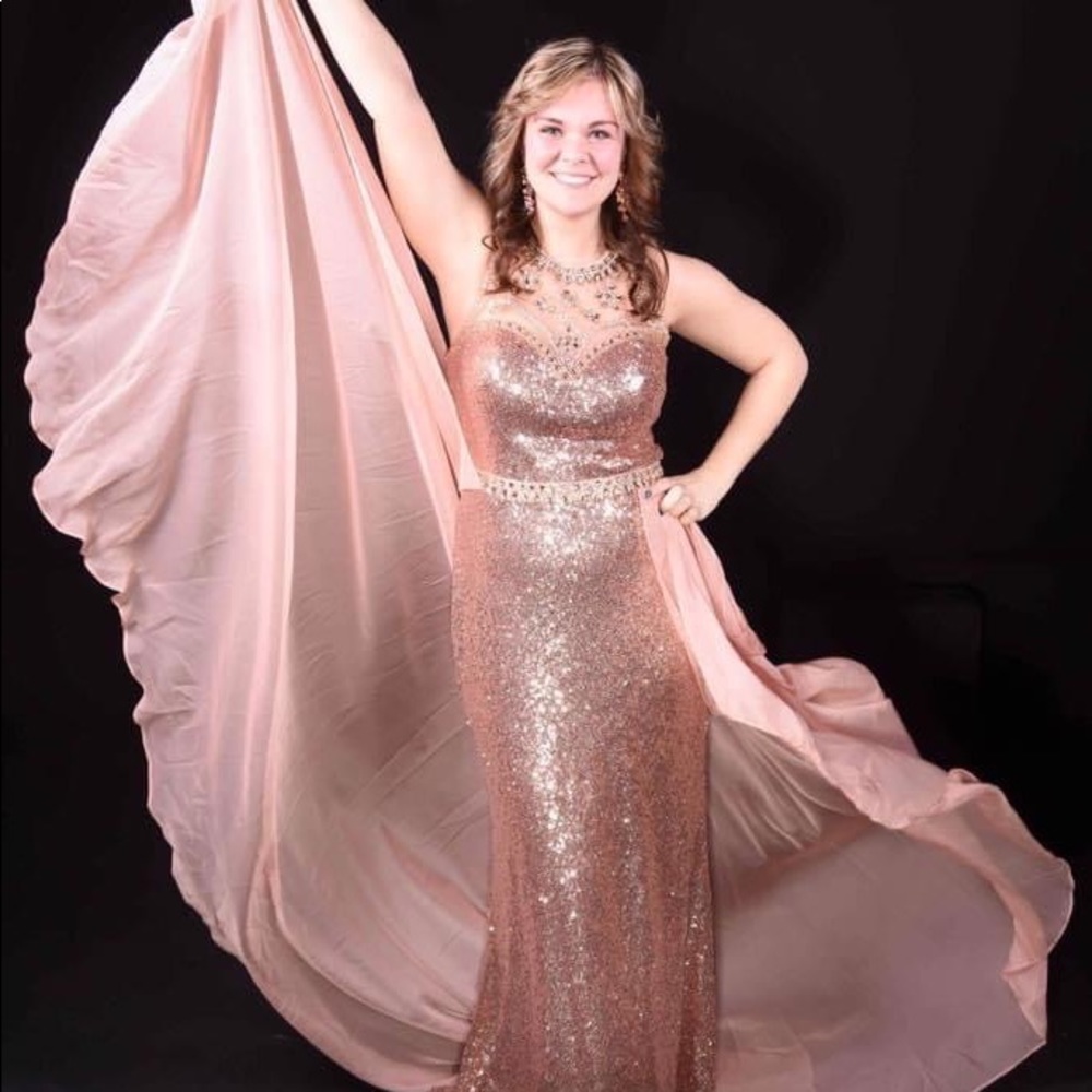 Rosa gold pageant dress